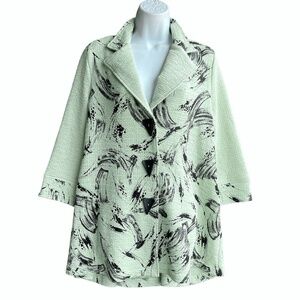 SAINT GIL Paris Jacket Women’s Size M Mint Puckered Textured 3-buttons